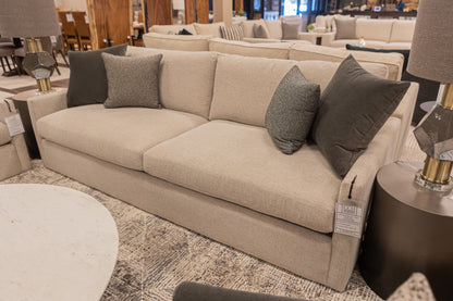 Ethan Quick Ship 95" 2 Trillium Cushion Sofa - Textured Greige