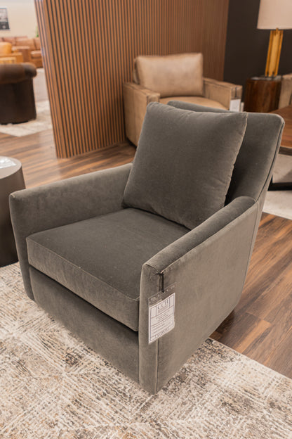 Walker 34" Quick Ship Swivel Glider -  Sable Grey Velvet