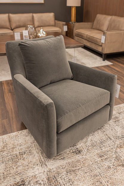 Walker 34" Quick Ship Swivel Glider -  Sable Grey Velvet