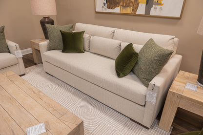 Glenda Quick Ship 90" Bench Cushion Sofa - Crypton Quicksilver