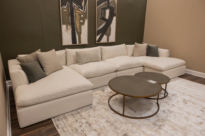 Harlow Express Ship 182" Dual Chaise Sectional - Performance Veil White