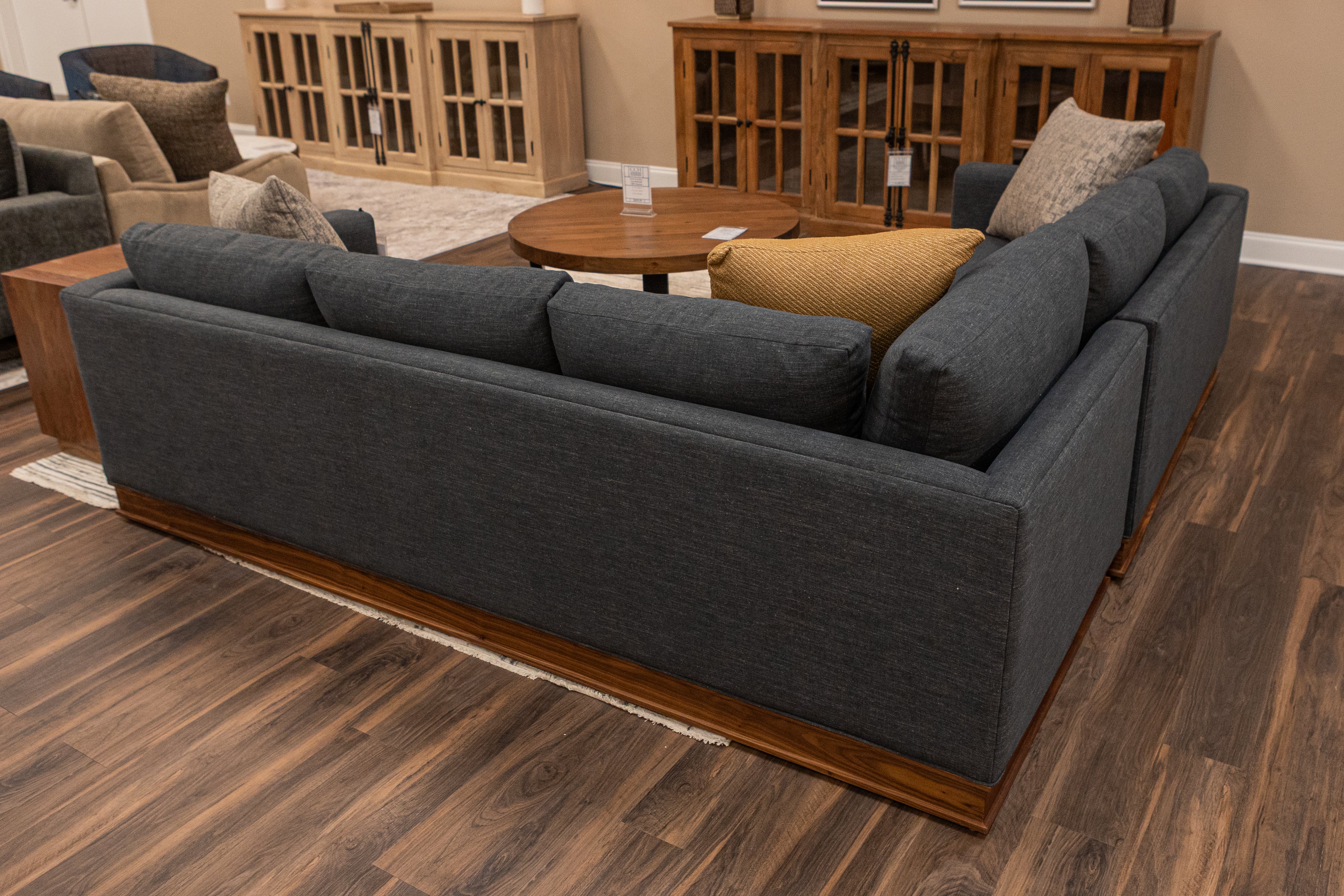 Bradford Express Ship 96" x 94" Bench Cushion Sectional - Crypton Naval Slate