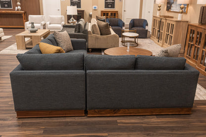 Bradford Express Ship 96" x 94" Bench Cushion Sectional - Crypton Naval Slate