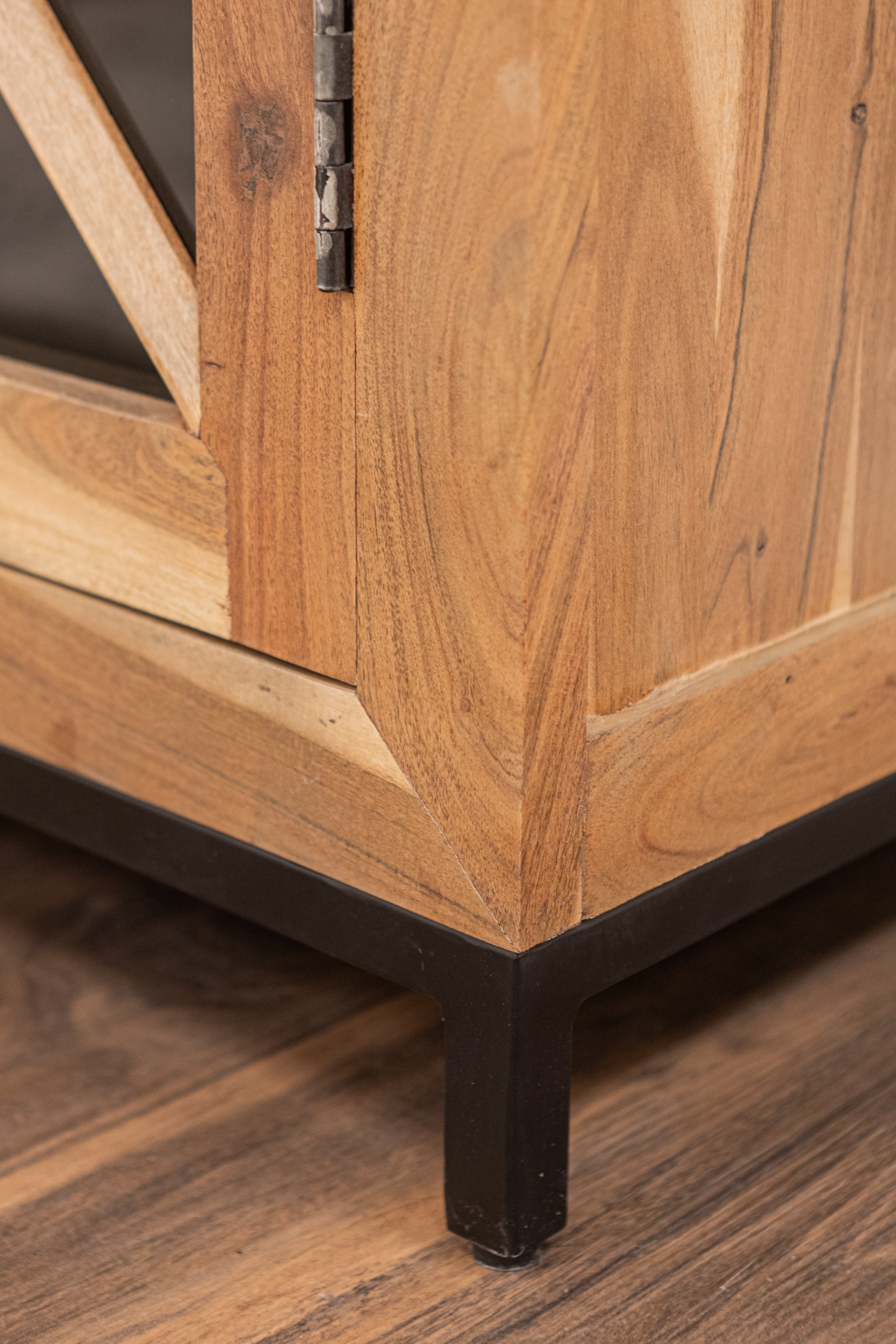 Candace 82" Smoked Glass 4 Door Sideboard - Natural