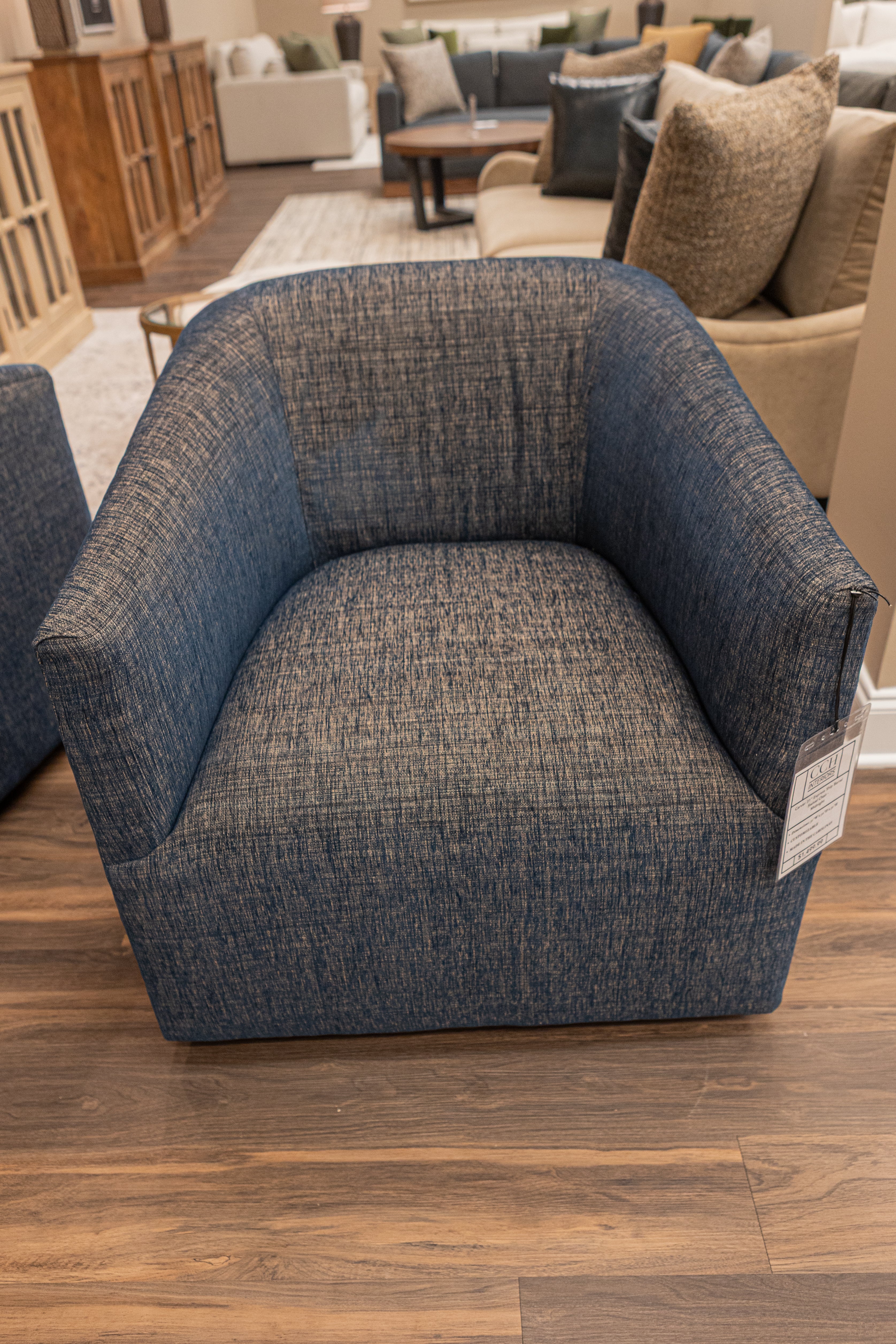 Carver 31" Express Ship Barrel Swivel Chair - Midnight