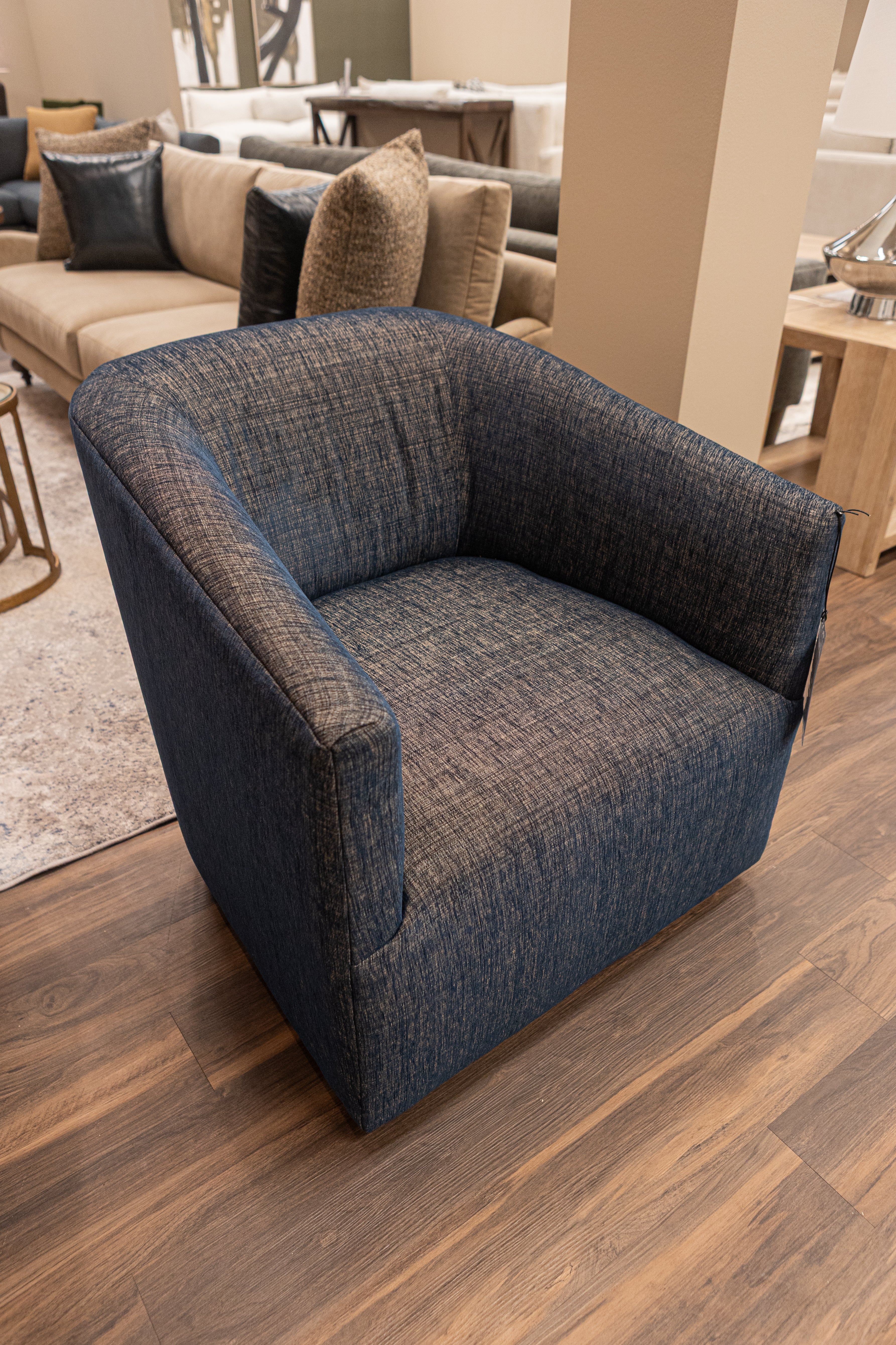 Carver 31" Express Ship Barrel Swivel Chair - Midnight