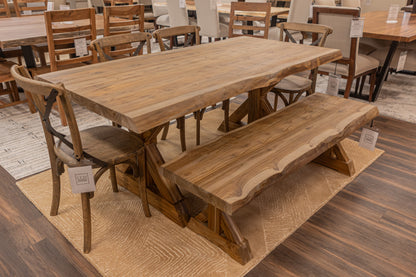 Bartholomew 72" Teak Live Edge Dining Table - Natural