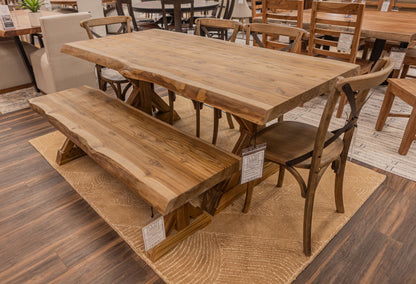 Bartholomew 72" Teak Live Edge Dining Table - Natural
