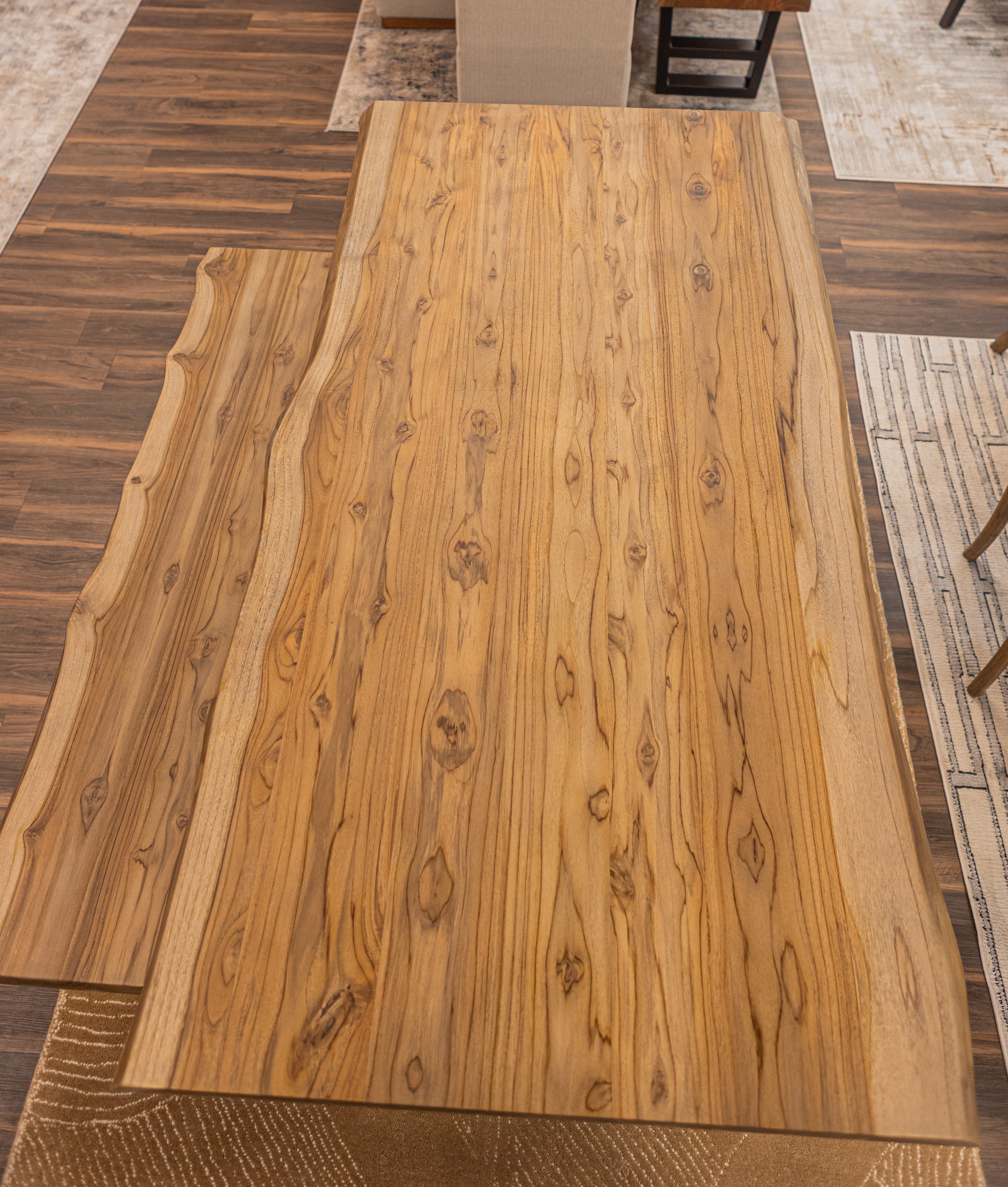 Bartholomew 72" Teak Live Edge Dining Table - Natural