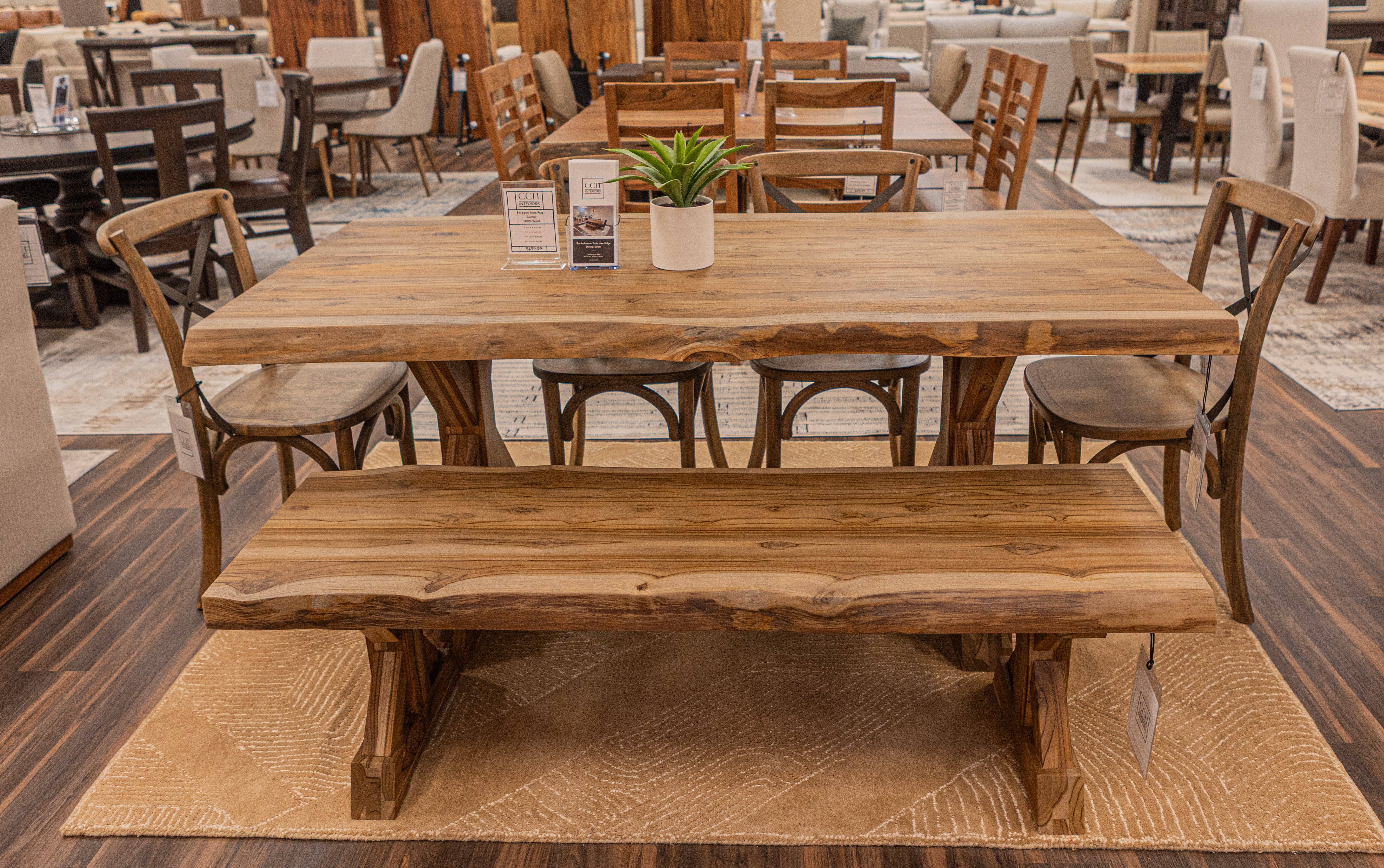 Bartholomew 72" Teak Live Edge Dining Table - Natural