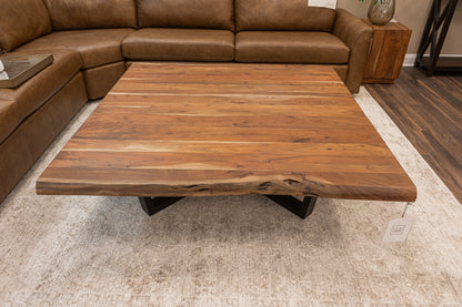 Malcolm Acacia 60" Square Live Edge Coffee Table - Natural
