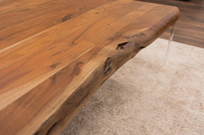Malcolm Acacia 60" Square Live Edge Coffee Table - Natural