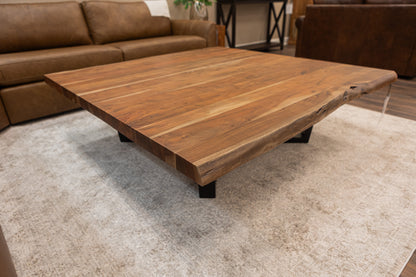 Malcolm Acacia 60" Square Live Edge Coffee Table - Natural