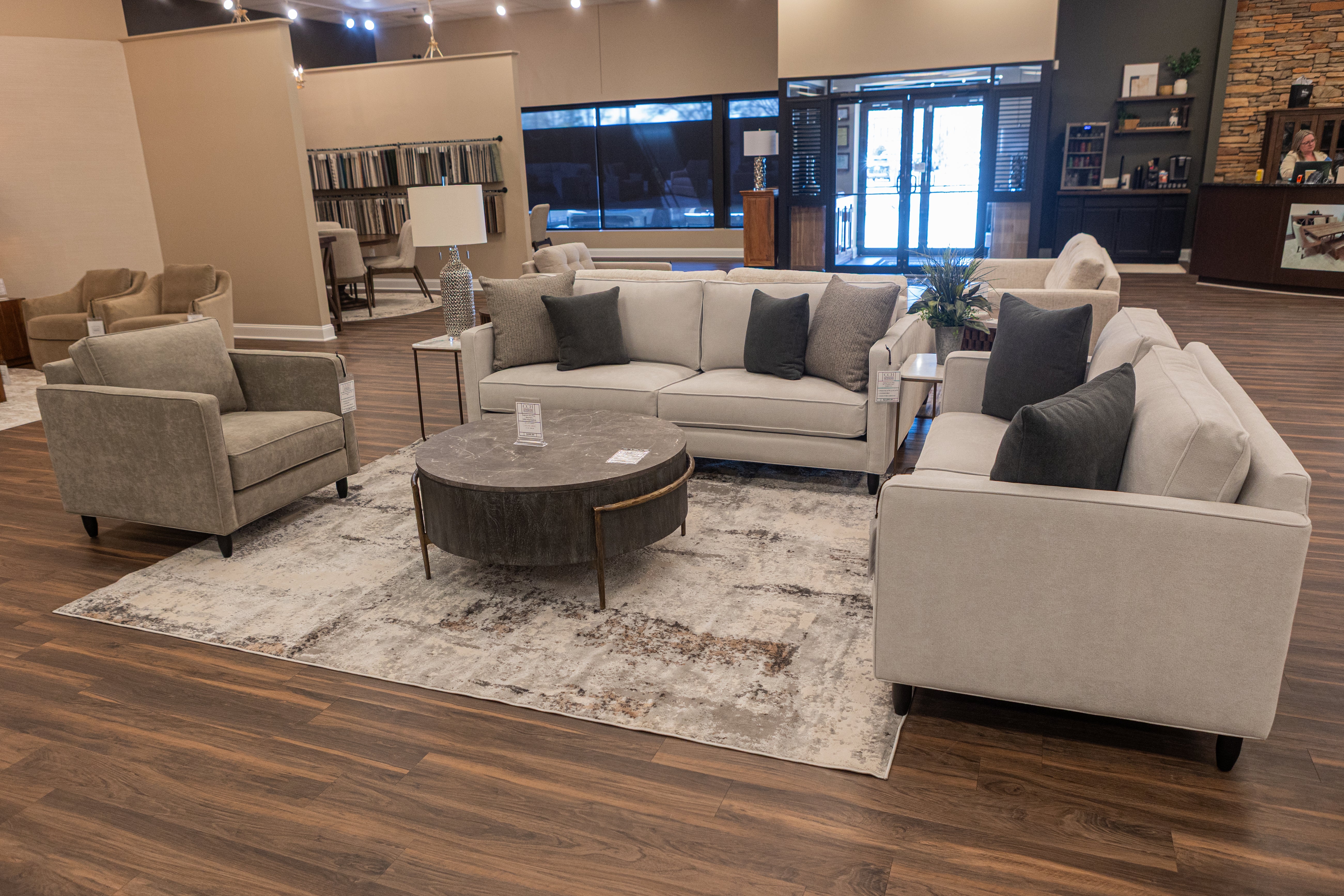 Morton 42" Round Coffee Table - Concrete + Iron