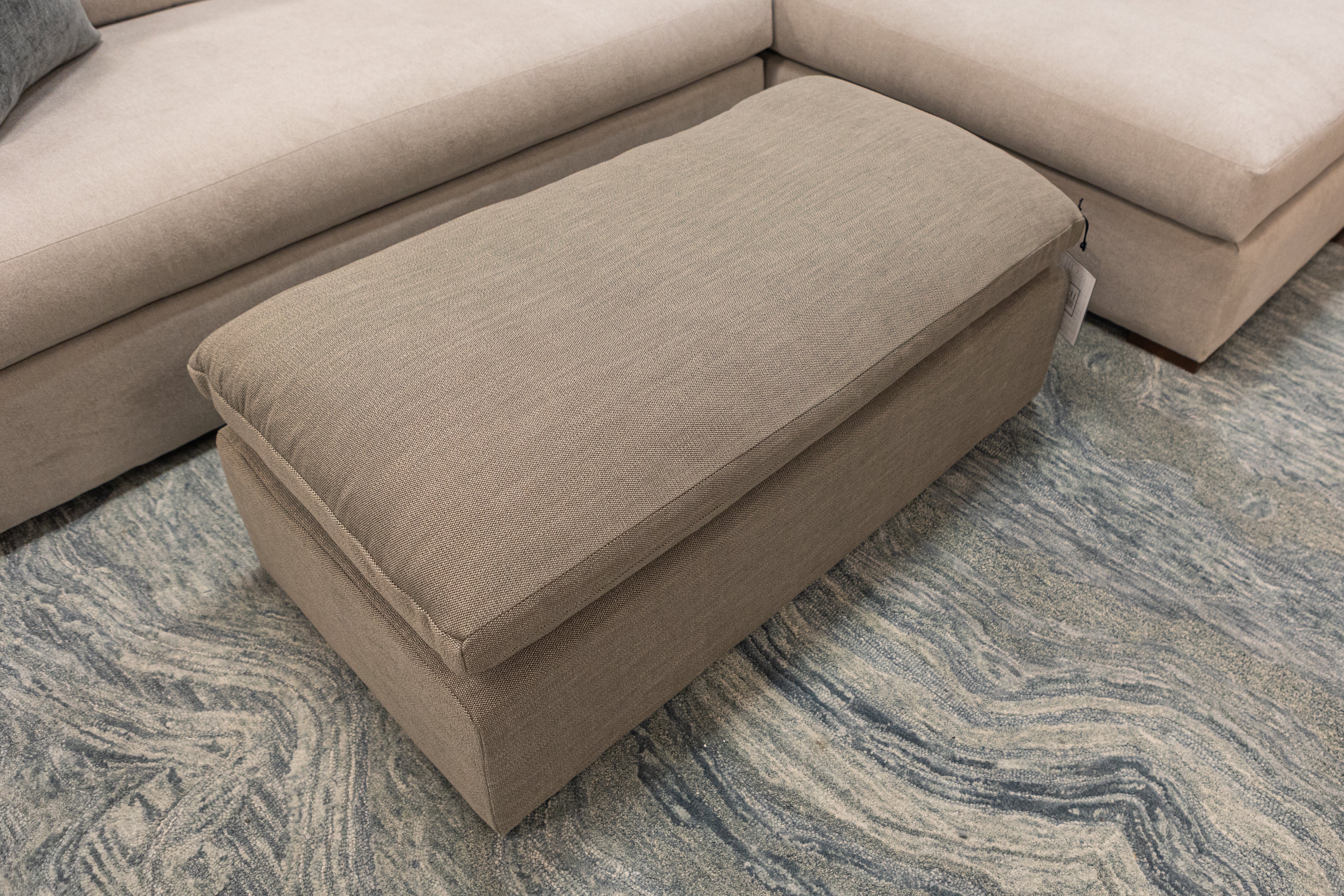 Harlow 48" Express Ship Ottoman - Performance Taupe Pebble