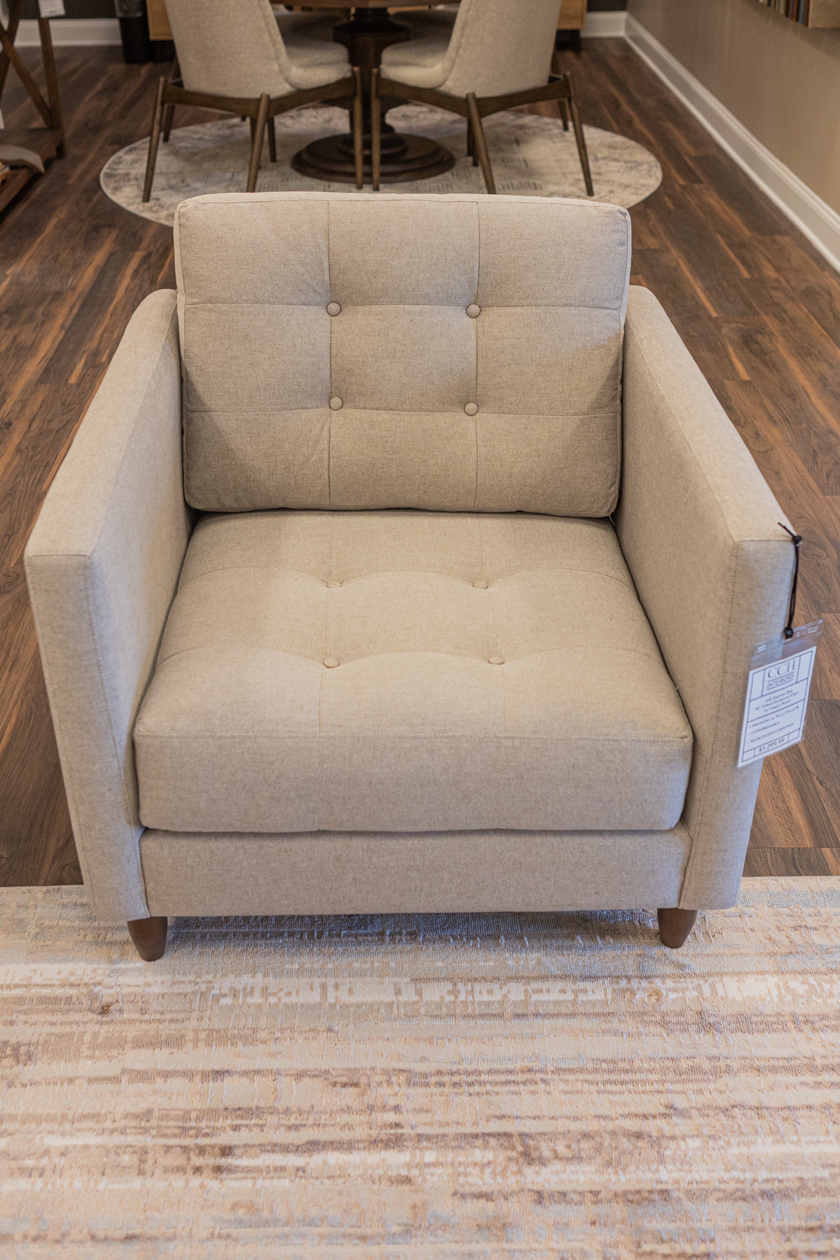 Josh Express Ship 34" Tufted Occasional Chair - Ivy League Brown