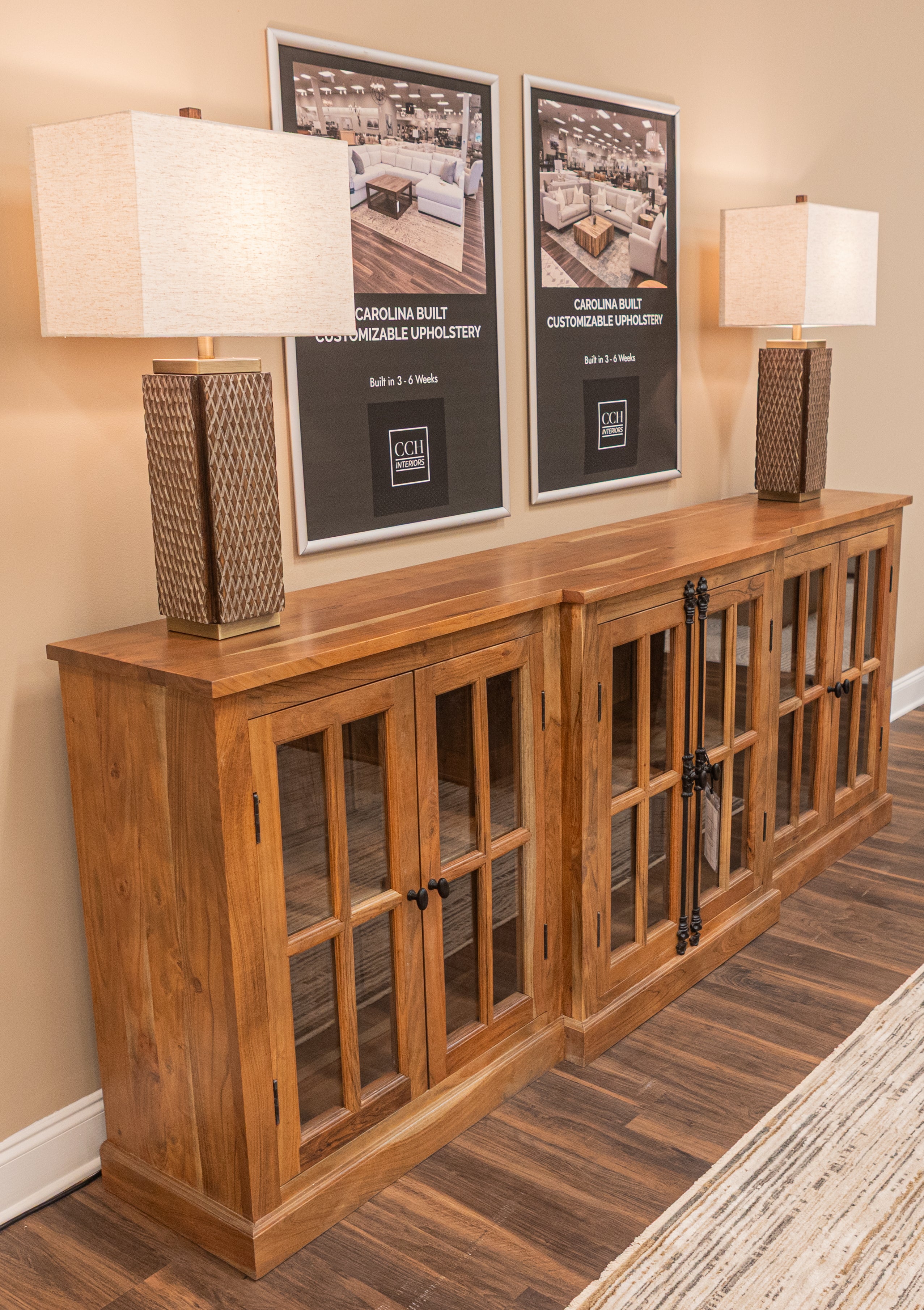 Billings 100" Breakfront 6 Door Sideboard - Natural