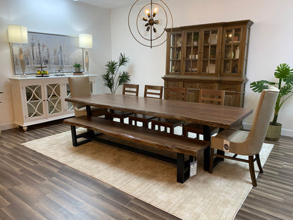 Malcolm Acacia 120" Live Edge Dining Table - Natural + Gray