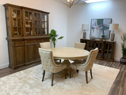 Marcia 60" Acacia Round Dining Table - New White Wash