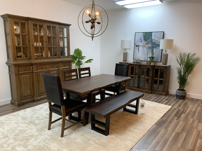 Malcolm Acacia 72" Live Edge Dining Table - Natural + Black