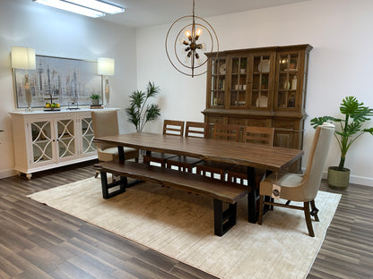 Malcolm Acacia 108" Live Edge Dining Table - Natural + Gray