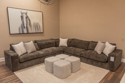 Amy Express Ship 19" Customizable Ottoman - Performance Woodland Frost