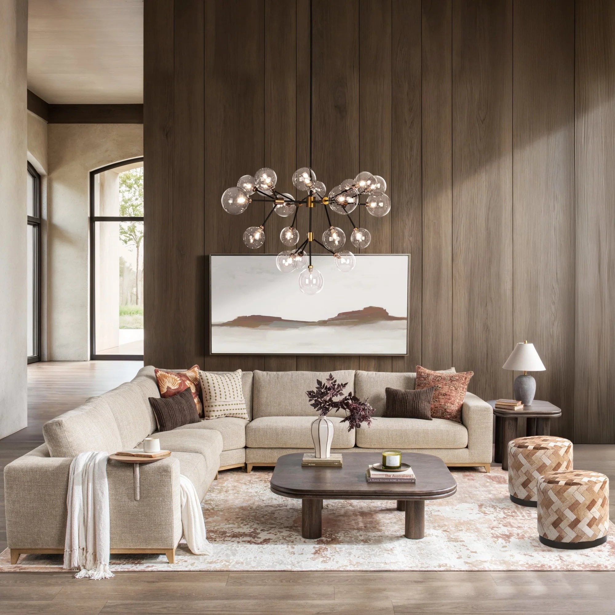 Harlan 132" 5 Cushion Sectional - Bisque