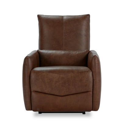 Thaliya 31" Top Grain Leather Power Recliner - Antique Brown