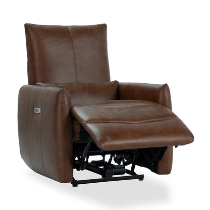 Thaliya 31" Top Grain Leather Power Recliner - Antique Brown