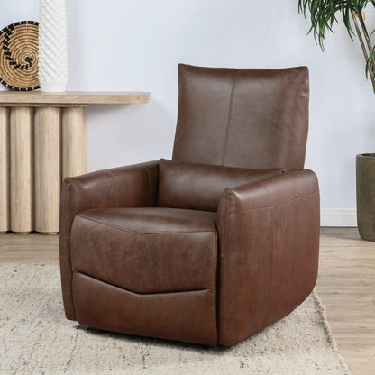 Thaliya 31" Top Grain Leather Power Recliner - Antique Brown