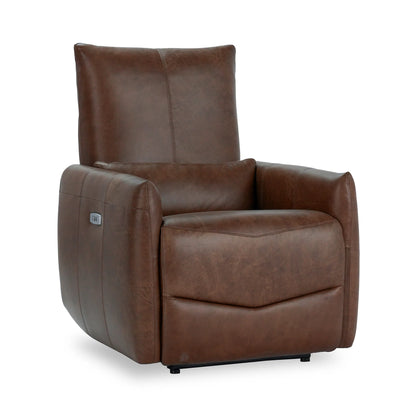 Thaliya 31" Top Grain Leather Power Recliner - Antique Brown