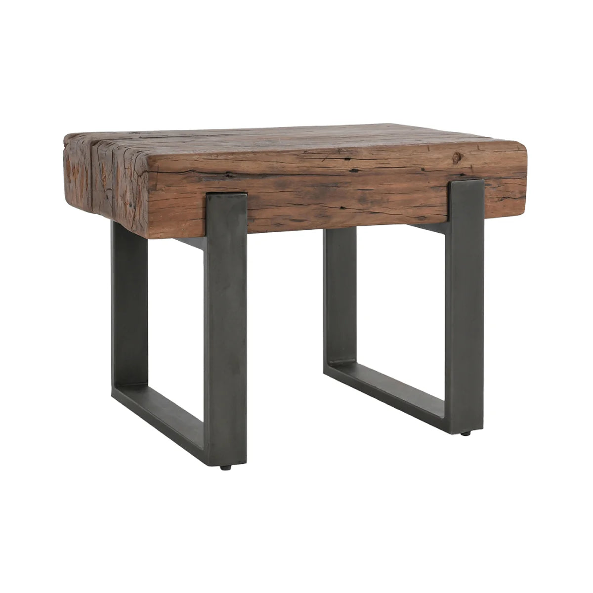 Dante 30" Oak End Table - Wanut + Iron