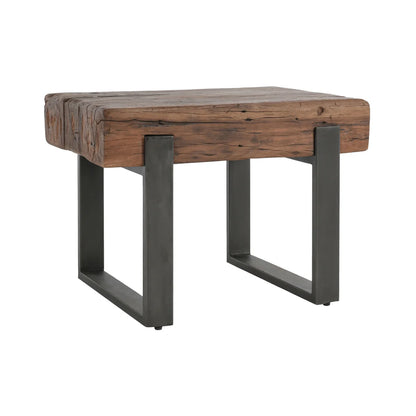 Dante 30" Oak End Table - Wanut + Iron