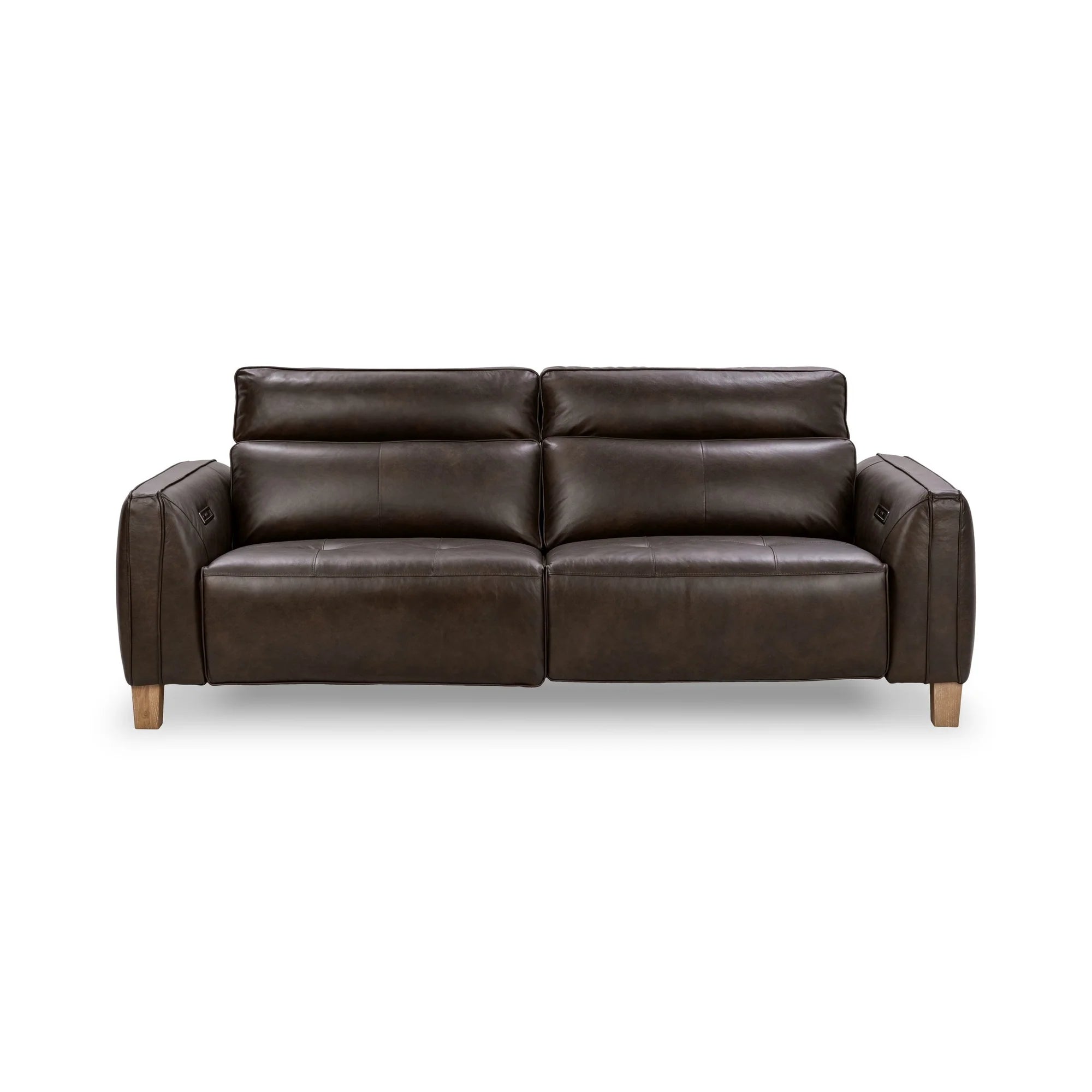 Sawyer 89" Top Grain Leather Power Recliner Sofa - Brown