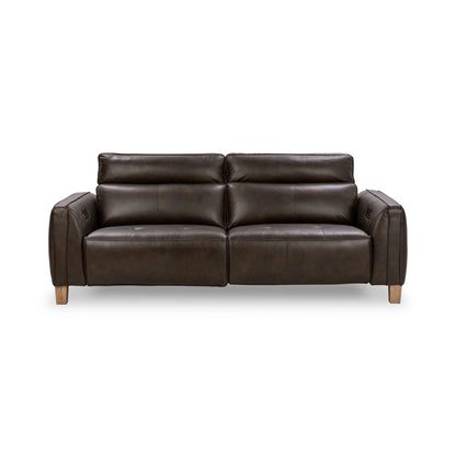 Sawyer 89" Top Grain Leather Power Recliner Sofa - Brown