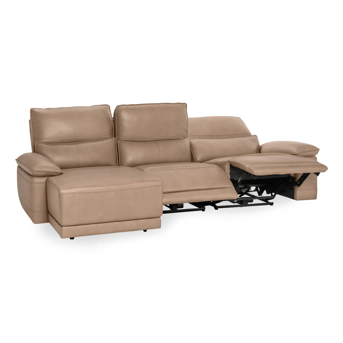 Brayden 110" Top Grain Leather Power Recliner Sofa W/ LAF - Camel