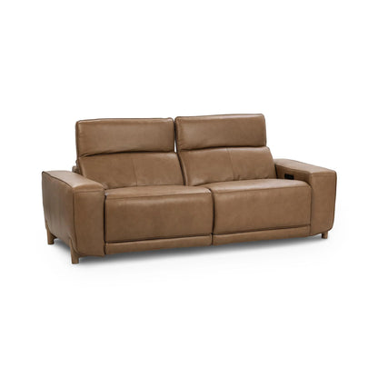 Kayden 85" Top Grain Leather Power Recliner Sofa - Tan