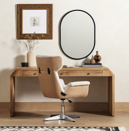 Amiel 29" Top Grain Leather Desk Chair - Knoll Natural