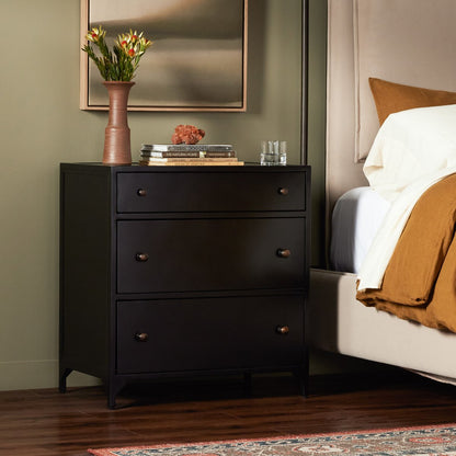 Belmont 28" Three Drawer Nightstand - Onyx