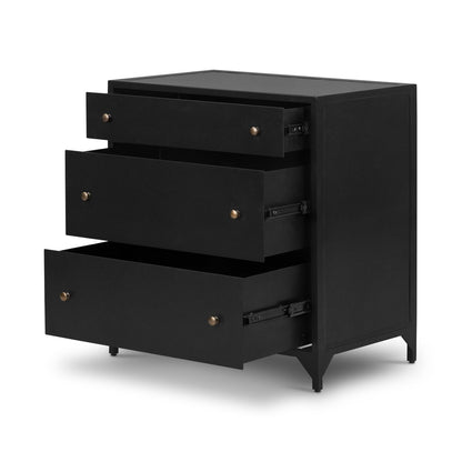 Belmont 28" Three Drawer Nightstand - Onyx