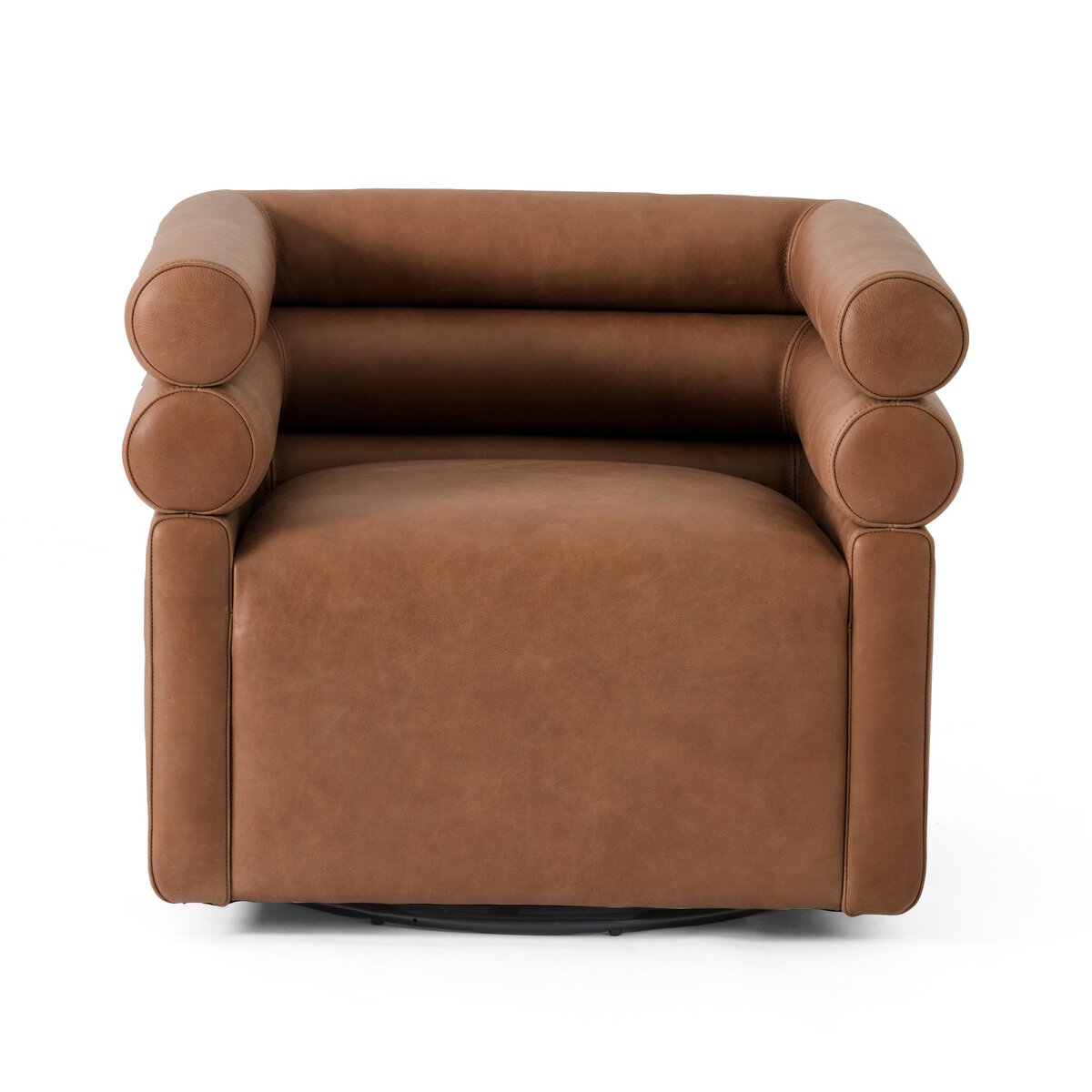 Astraeus 32" Top Grain Leather Swivel Chair - Palermo Cognac