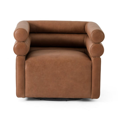 Astraeus 32" Top Grain Leather Swivel Chair - Palermo Cognac
