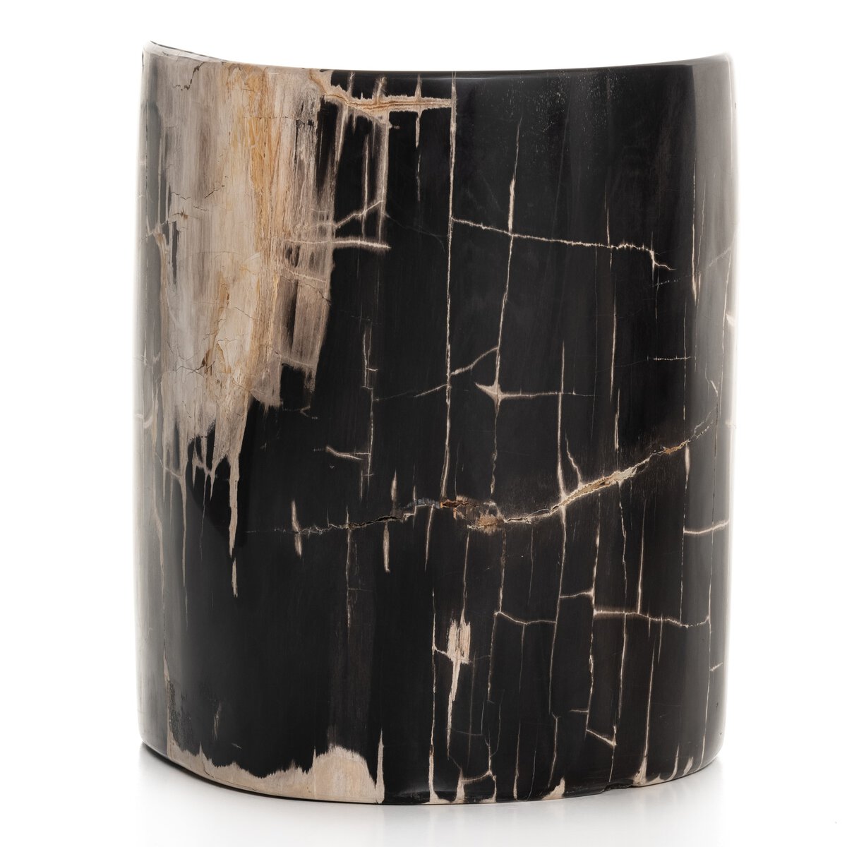 Keno 12" Round End Table - Dark Petrified Wood