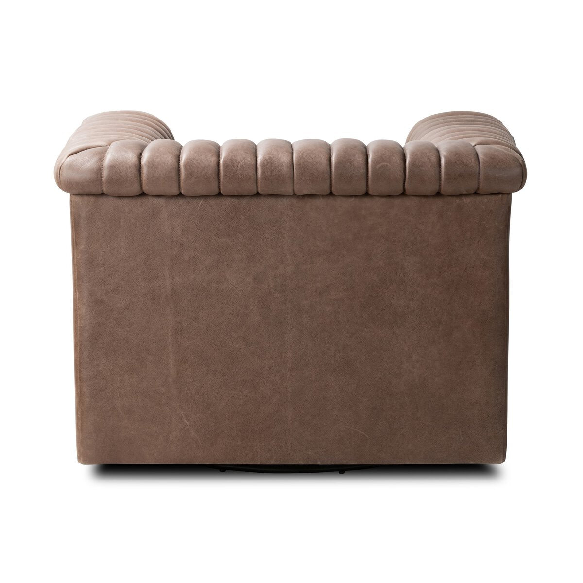 Jovan 37" Top Grain Leather Swivel Chair - Palermo Cigar