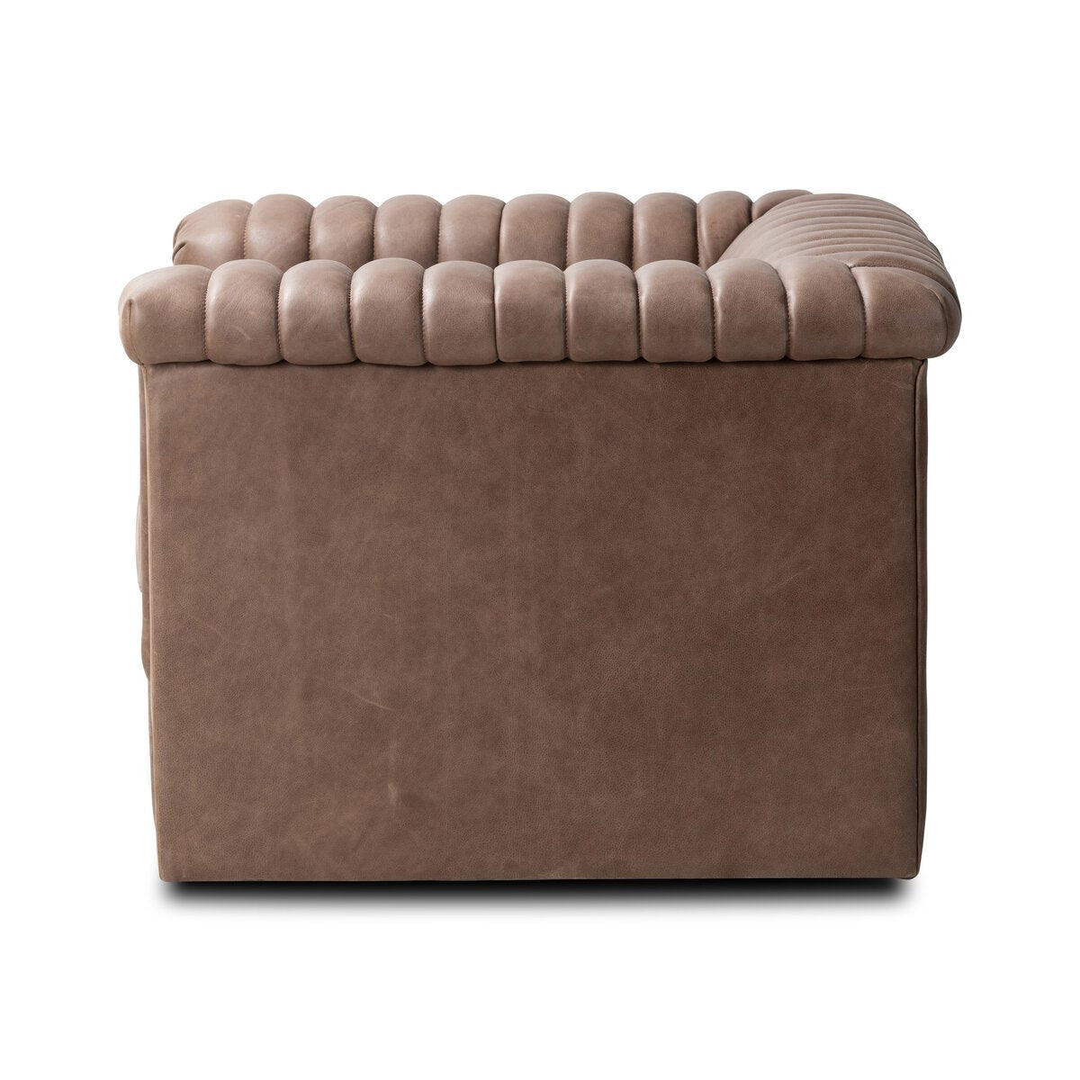 Jovan 37" Top Grain Leather Swivel Chair - Palermo Cigar