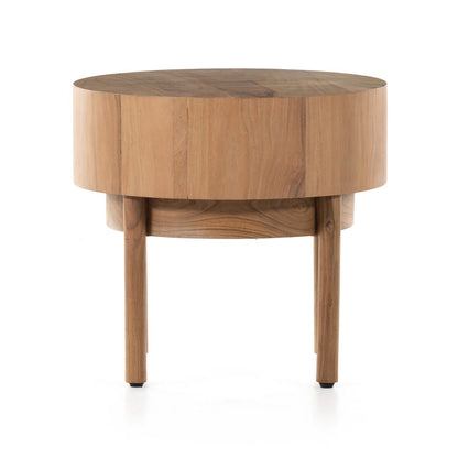 Lapis 22" Round End Table - Natural Acacia