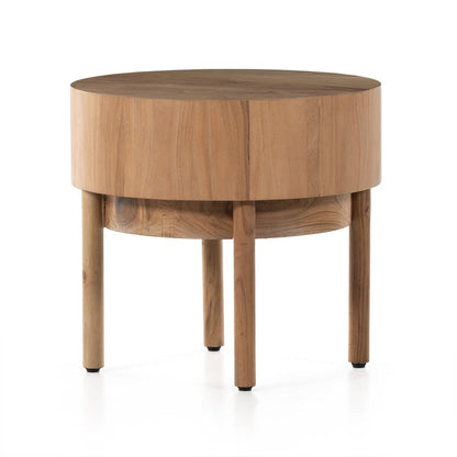 Lapis 22" Round End Table - Natural Acacia