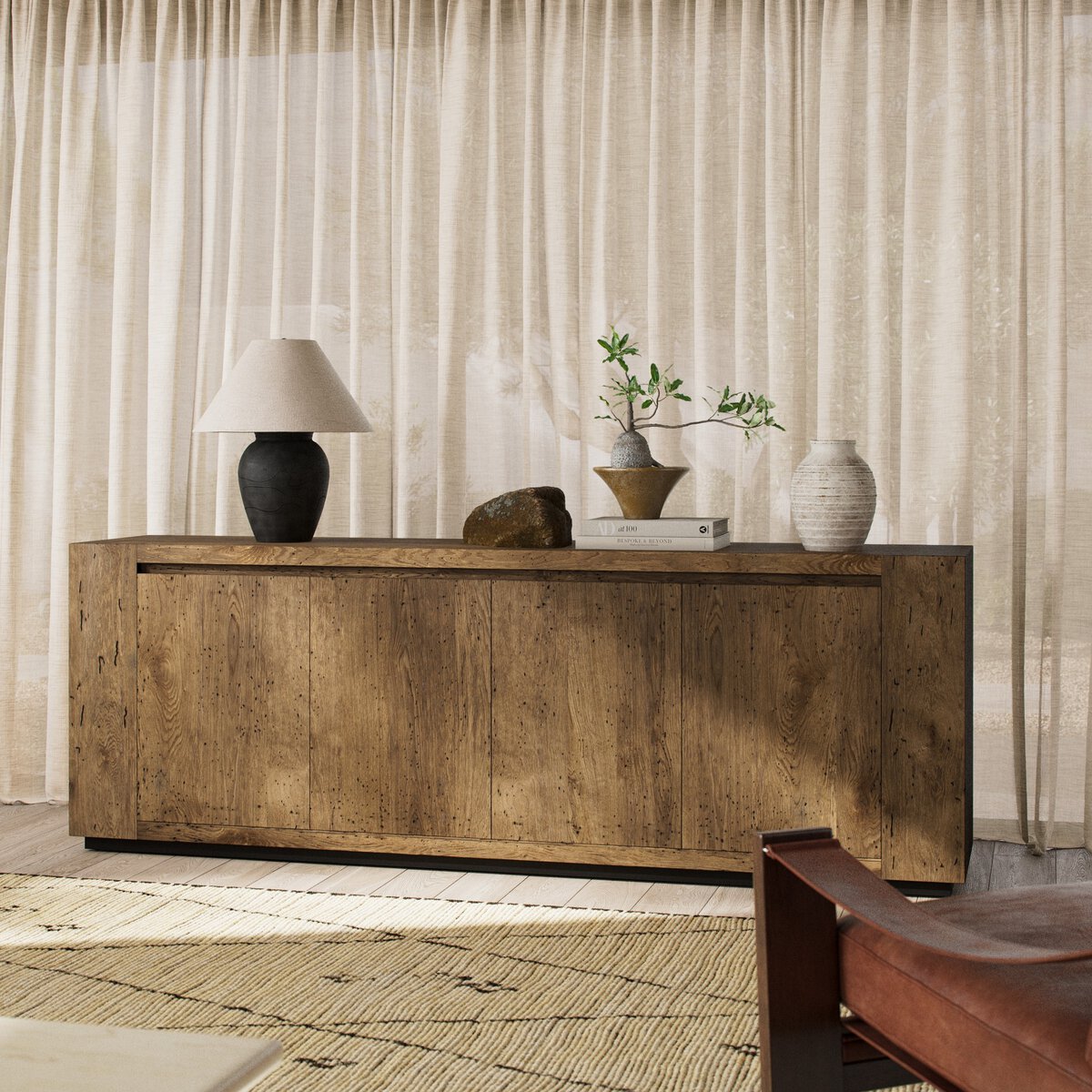 Laramie 95" Sideboard - Oak Veneer