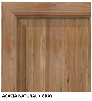 Marcia 42" Acacia Round Dining Table - Natural + Gray