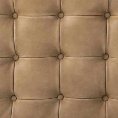 Halton 27" Top Grain Leather Square Ottoman - Palermo Drift